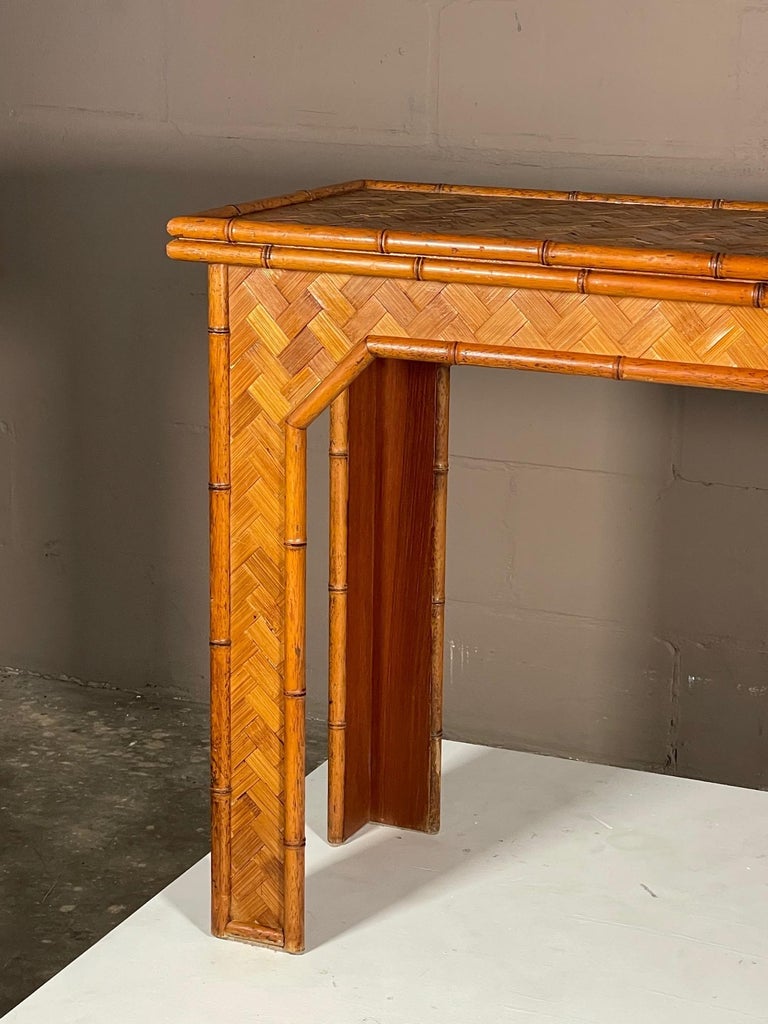 Unusual Bamboo Console Table For Sale 5