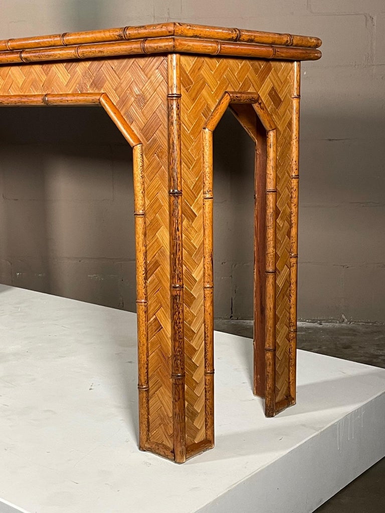 Unusual Bamboo Console Table For Sale 2