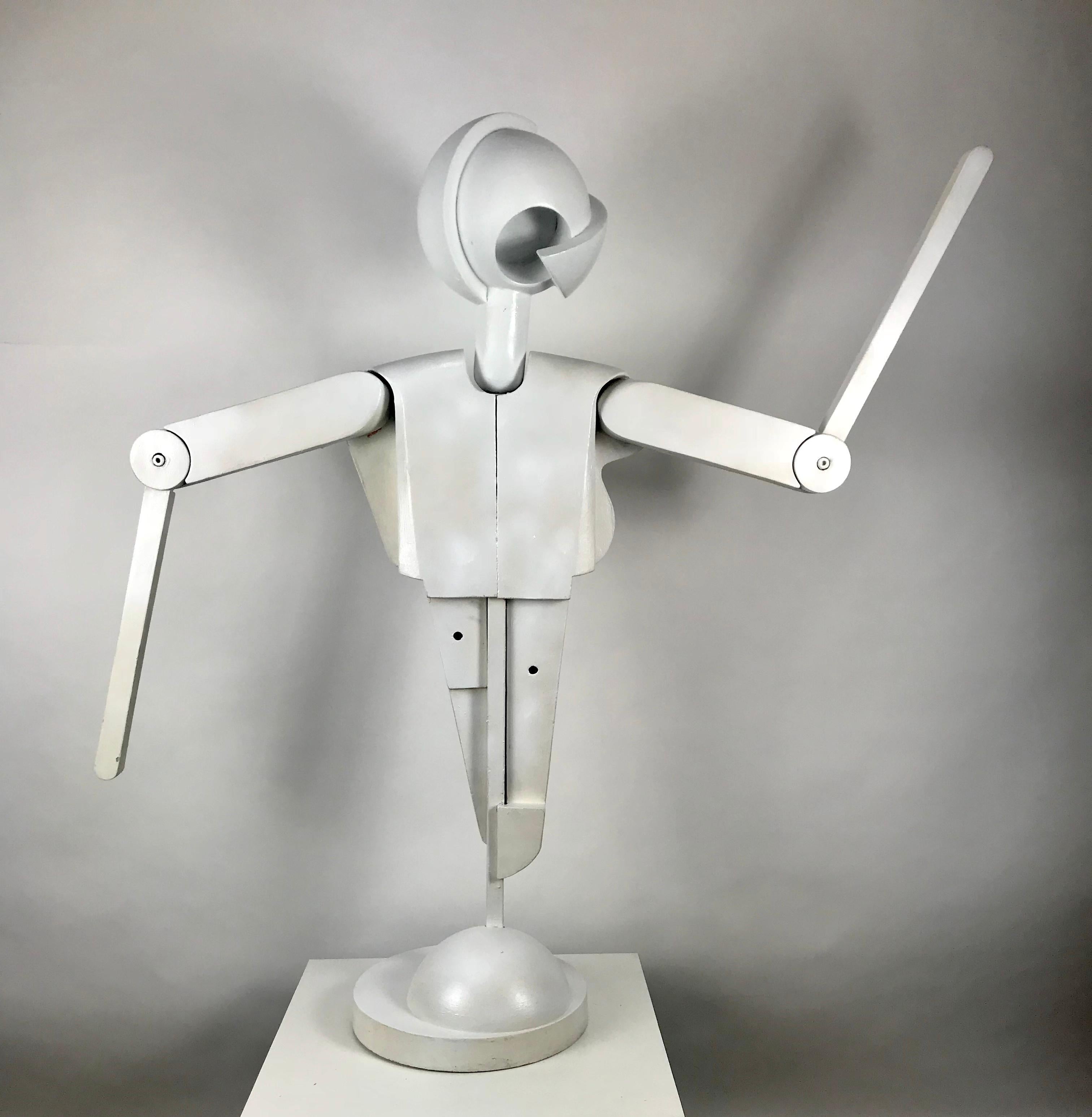 Unusual Bauhaus style cubist articulated mannequin / store display after Oskar Schlemmer,, Amazing design, painted fiberglass.