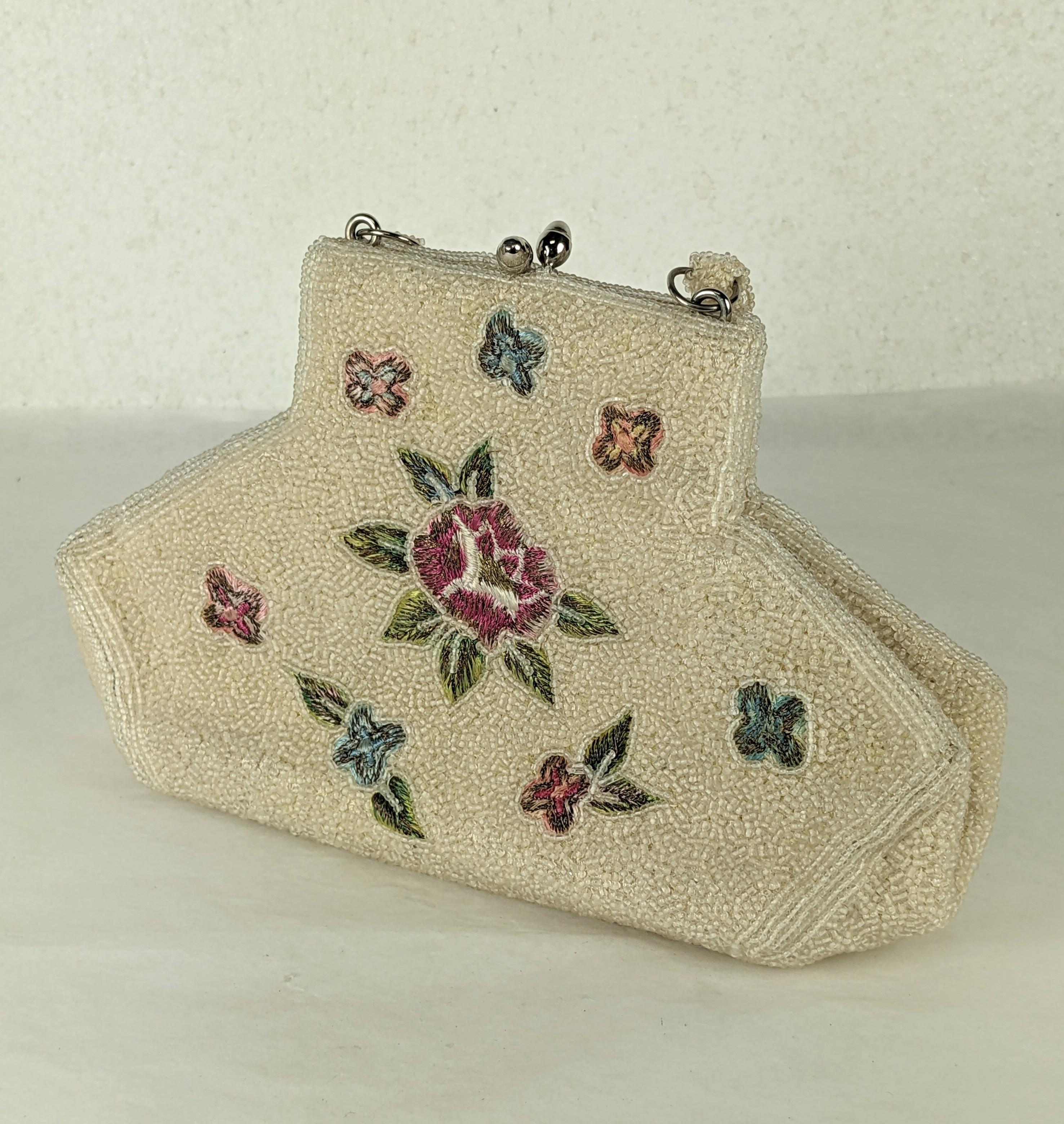 Beige Unusual Beaded and Embroidered Bag, Charlet Bags For Sale