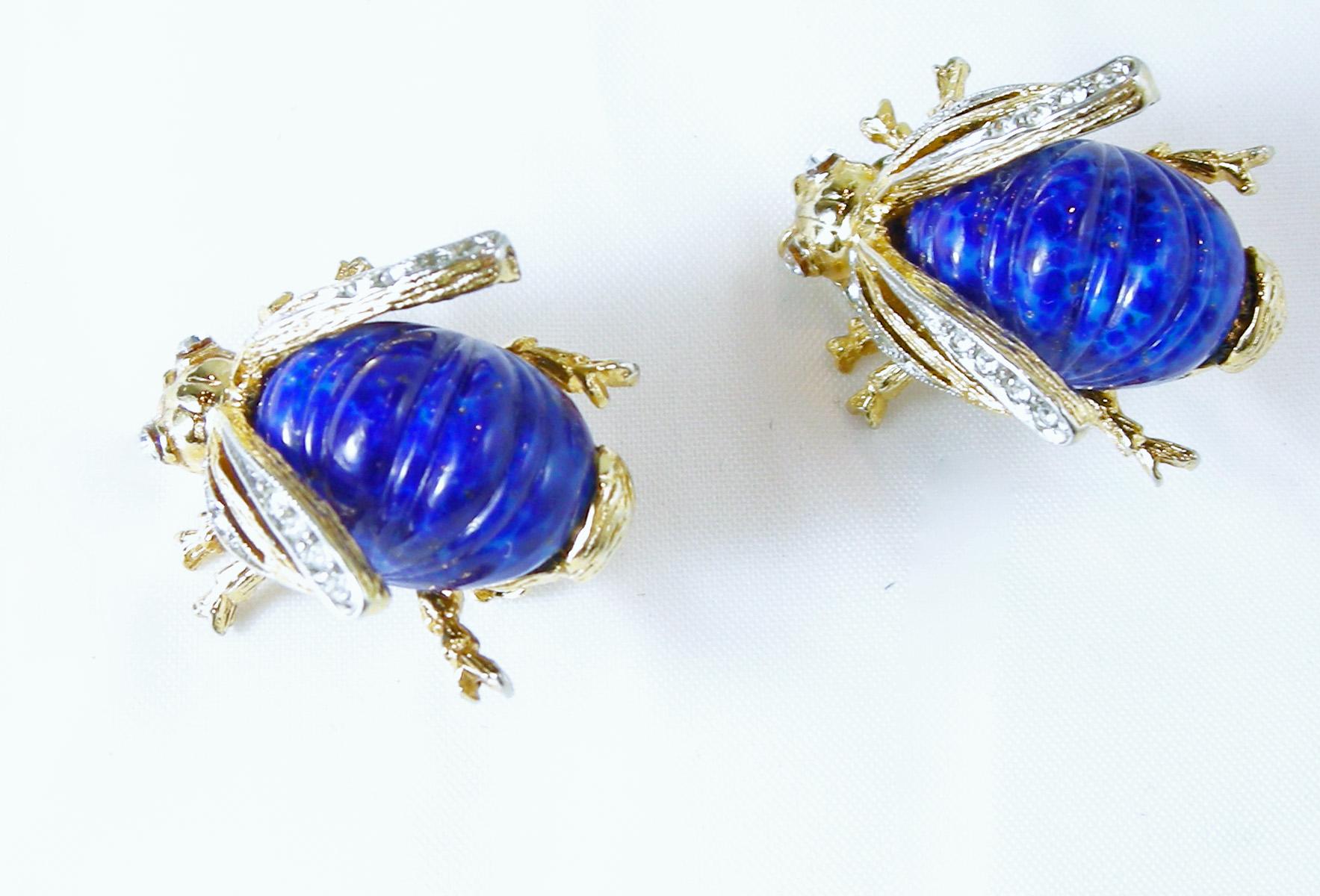 Unusual Bee Earrings In Good Condition In New York, NY