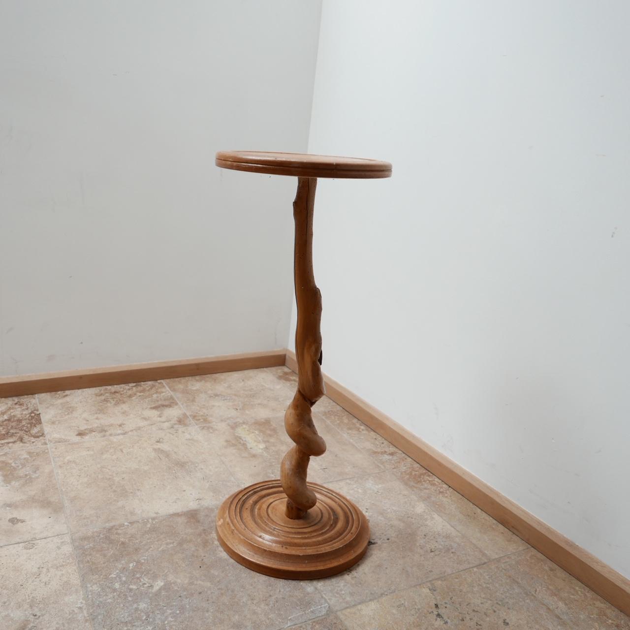An unusual sculptural vine style side table lamp. 

Belgium, c1960s. 

Some evidence of historical wood worm since treated as a precaution. 

A similar table was also brought at the same time, and is available at the time of listing.