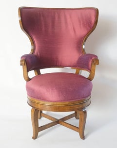 Austrian Biedermeier Swivel Armchair of Unusual Form, circa 1830