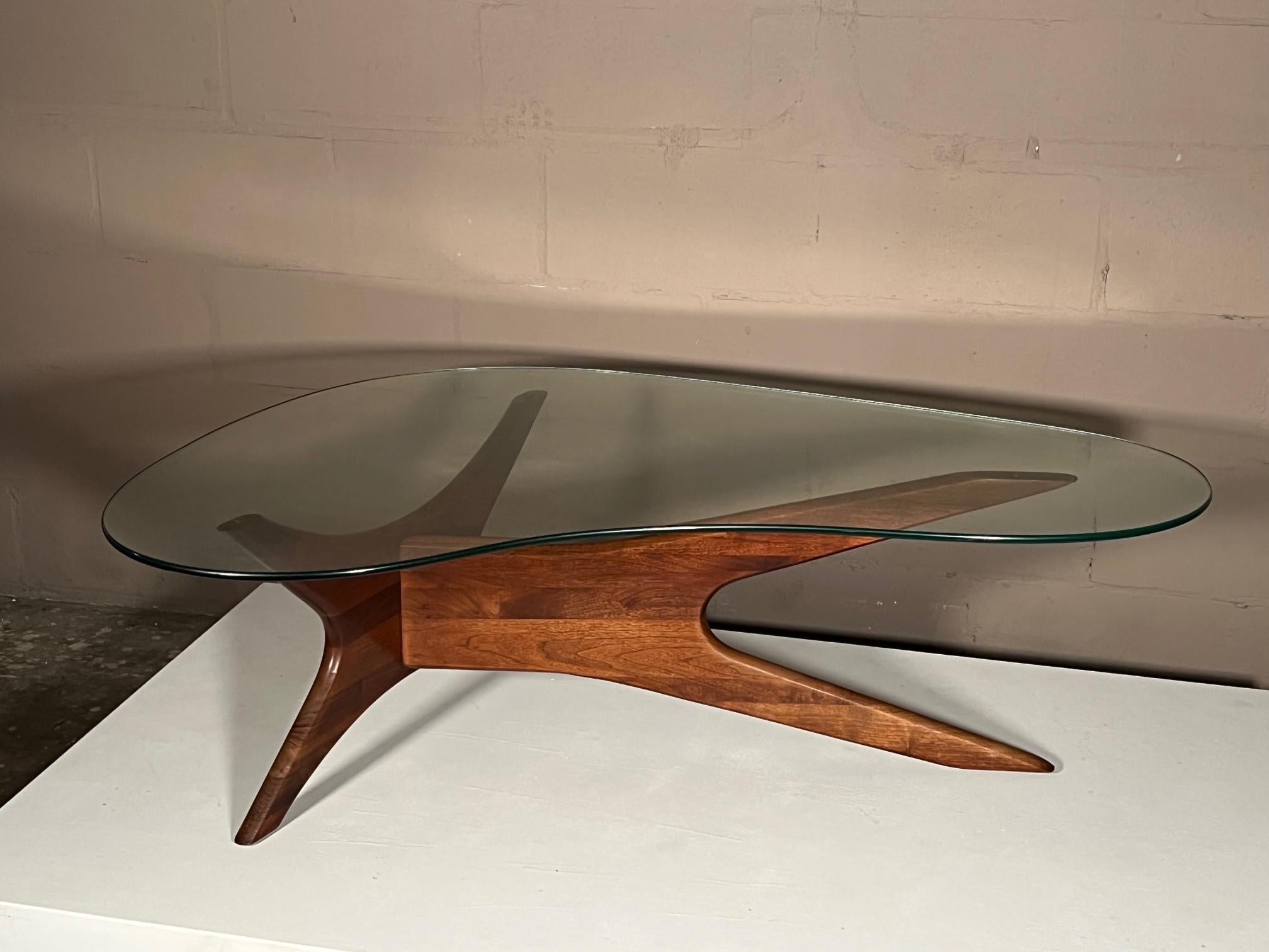 American Unusual Biomorphic Coffee Table by Adrian Pearsall