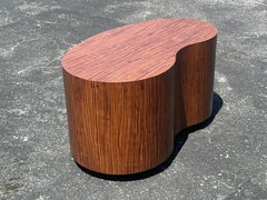 Unusual Biomorphic Coffee Table With Wood Grain Formica 1980's