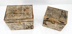 Unusual Birch Tree Bark Nesting Decorative Trunk Shape Boxes