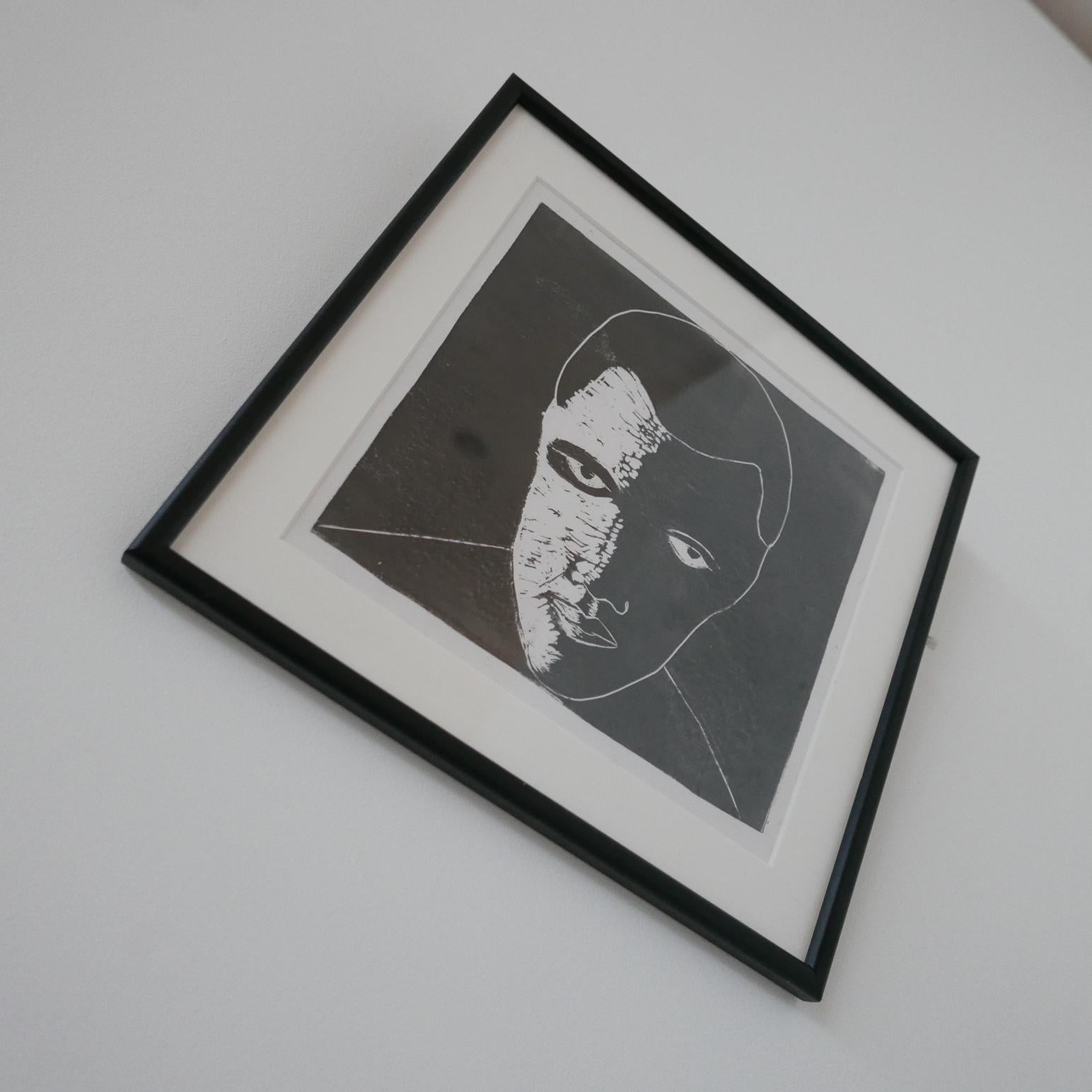 Unusual Black and White Mid-Century Artwork In Good Condition For Sale In London, GB