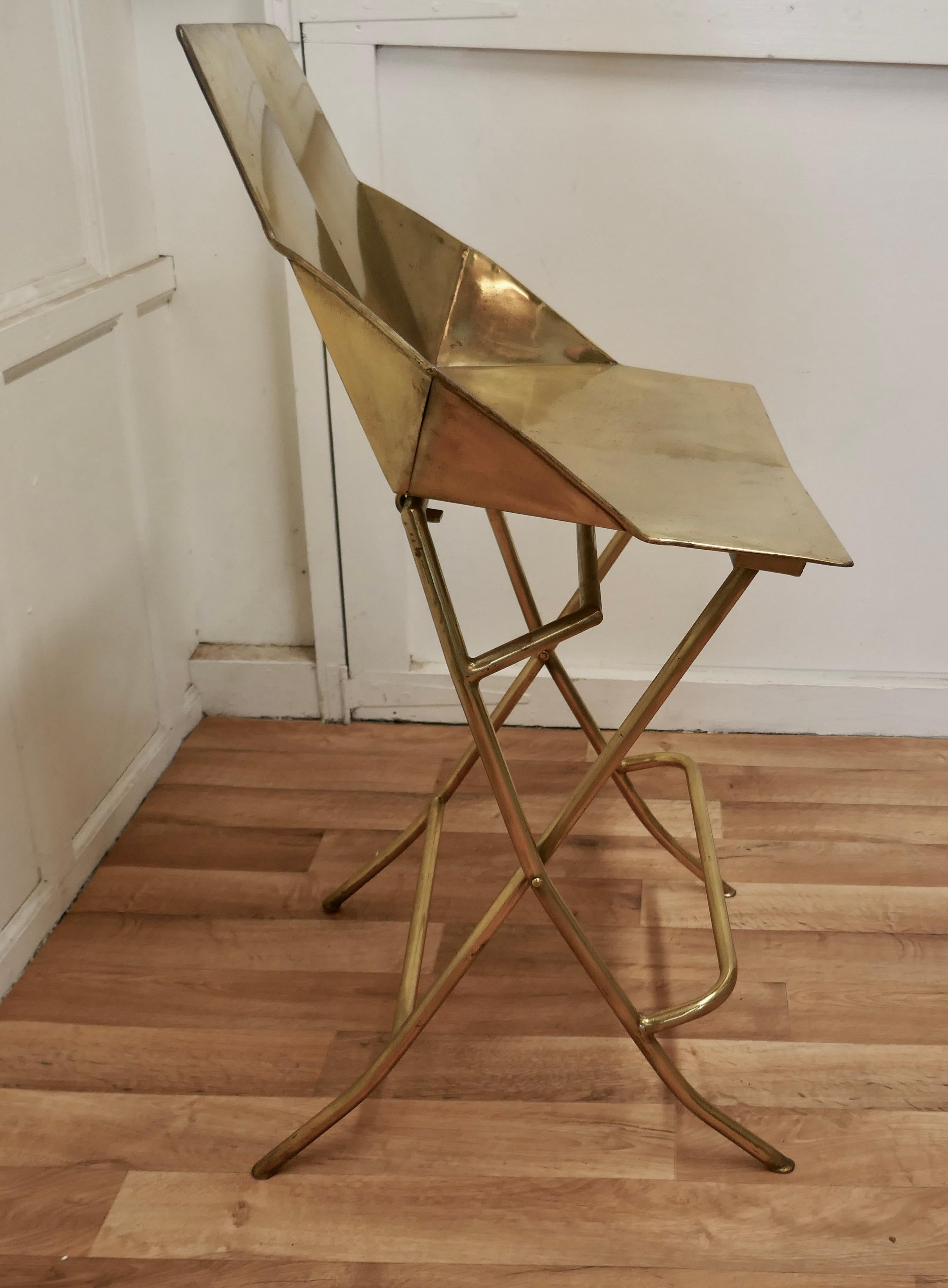 Modern Unusual Brass Adjustable Designer Chair For Sale