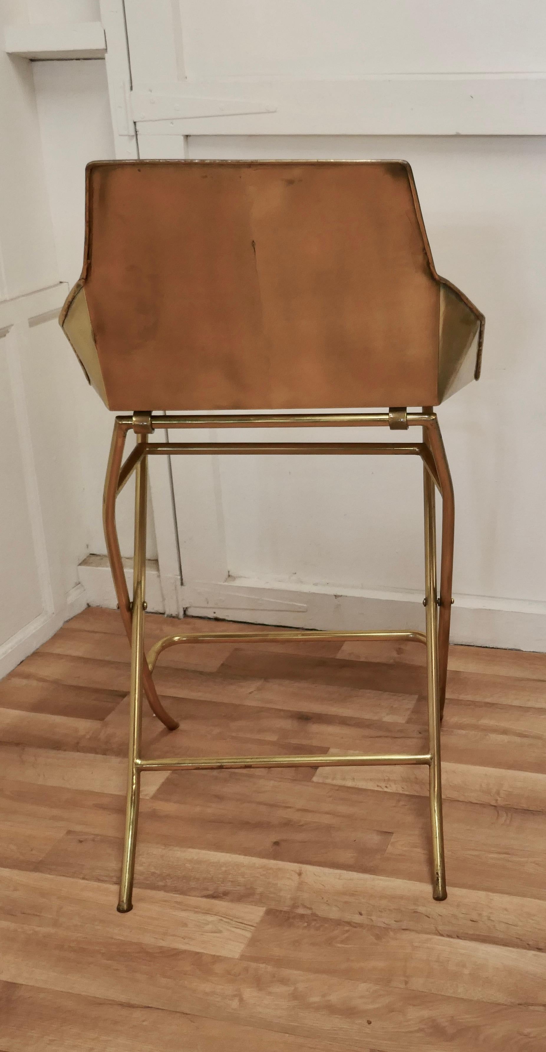 Unusual Brass Adjustable Designer Chair In Good Condition For Sale In Chillerton, Isle of Wight