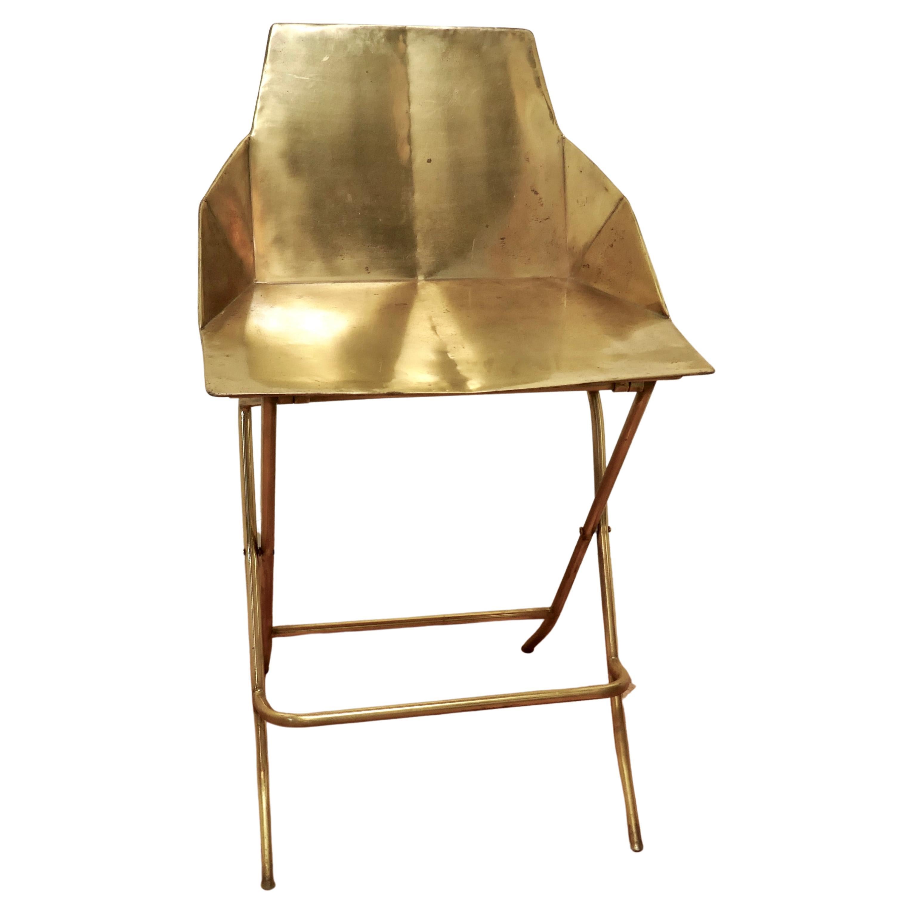 Unusual Brass Adjustable Designer Chair