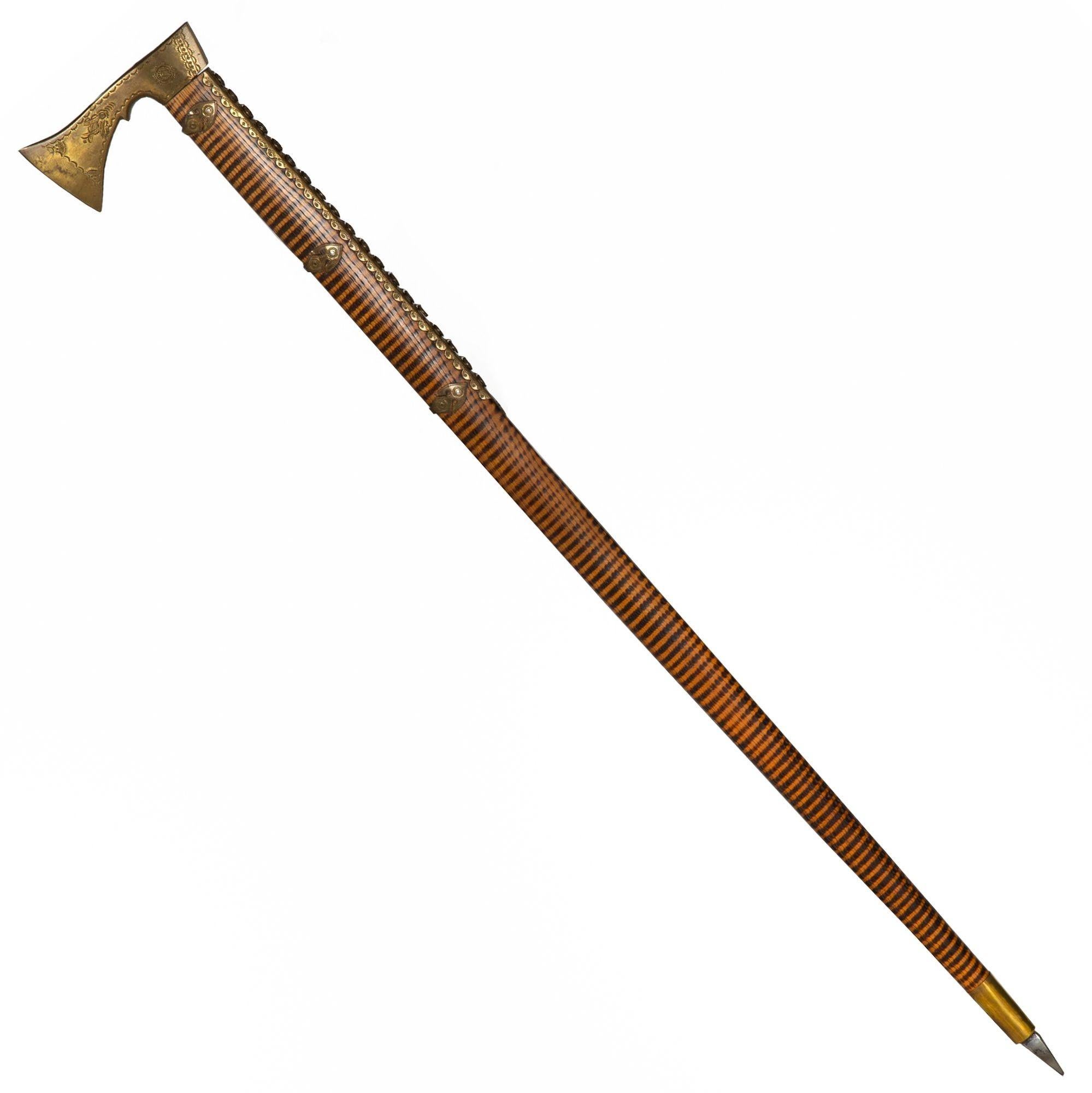 TOMAHAWK-FORM WALKING STICK
Probably United States circa late 19th century

34 7/8