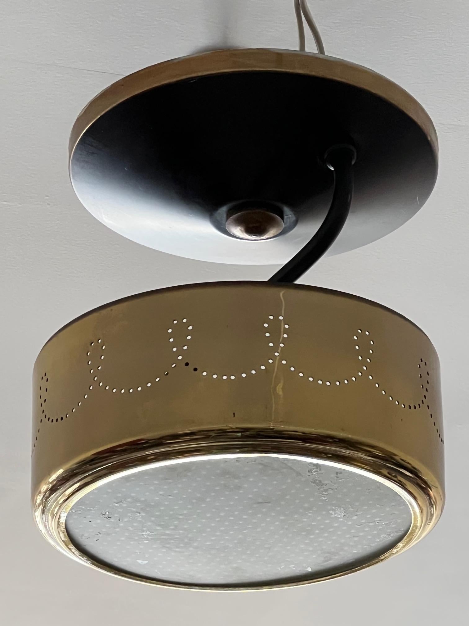 Mid-Century Modern Unusual Brass Pendant By Globe Lighting ca' 1950's For Sale