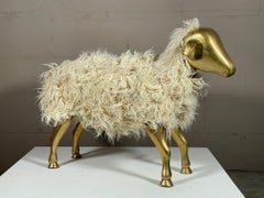 Unusual Brass Sheep Footstool