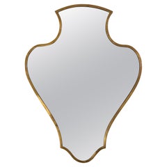 Unusual Brass Shield Mirror