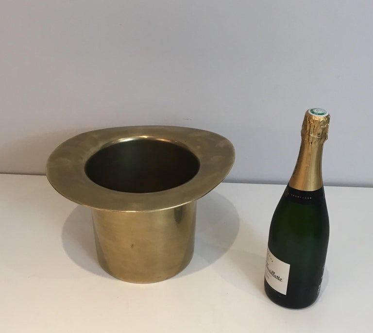 Unusual Brass Top Hat Champagne Bucket, French, circa 1920 at 1stDibs