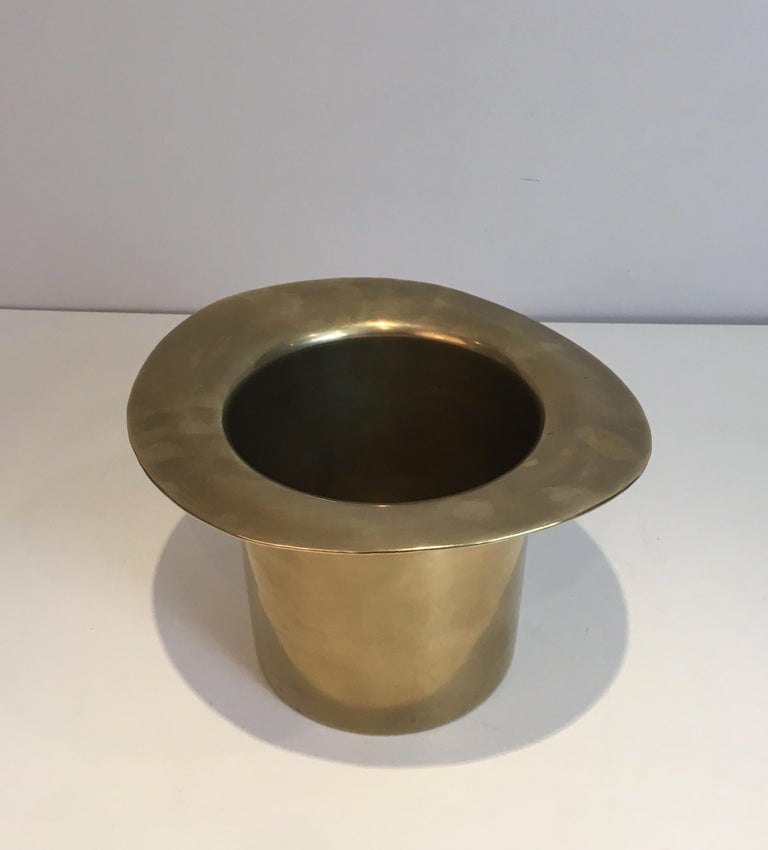 Unusual Brass Top Hat Champagne Bucket, French, circa 1920 at 1stDibs