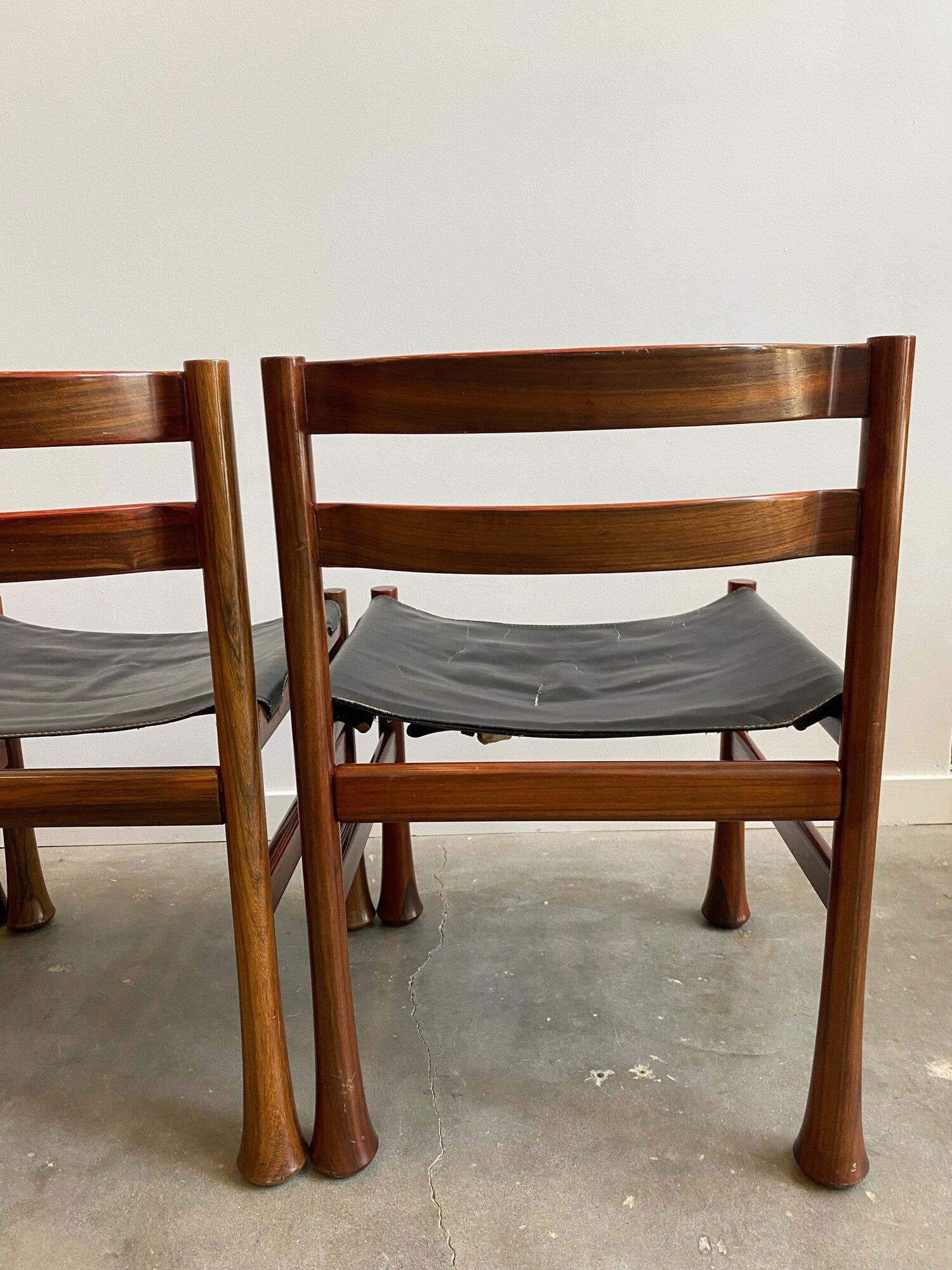 20th Century Unusual Brazilian Modern Jacaranda Wood Chairs