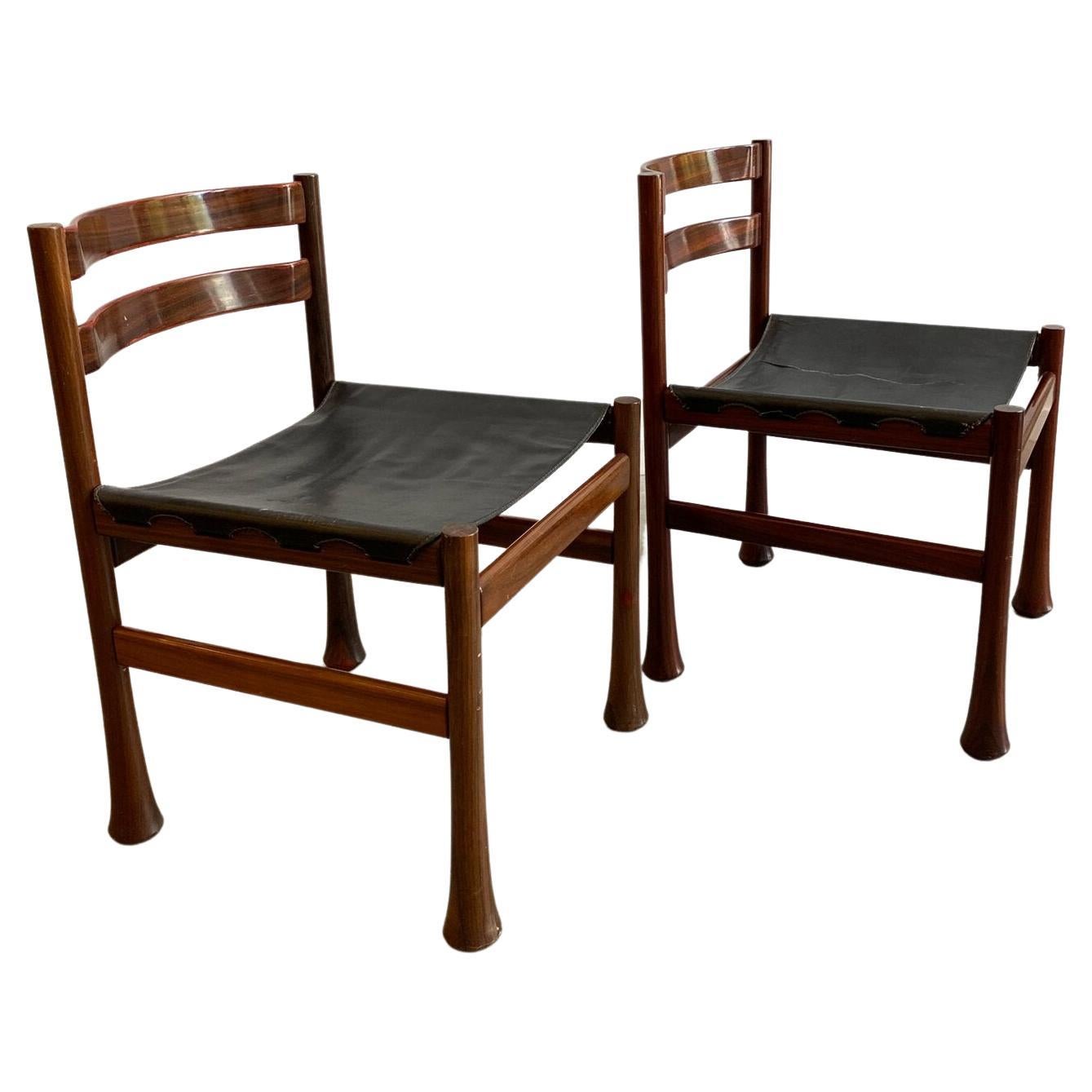 Unusual Brazilian Modern Jacaranda Wood Chairs