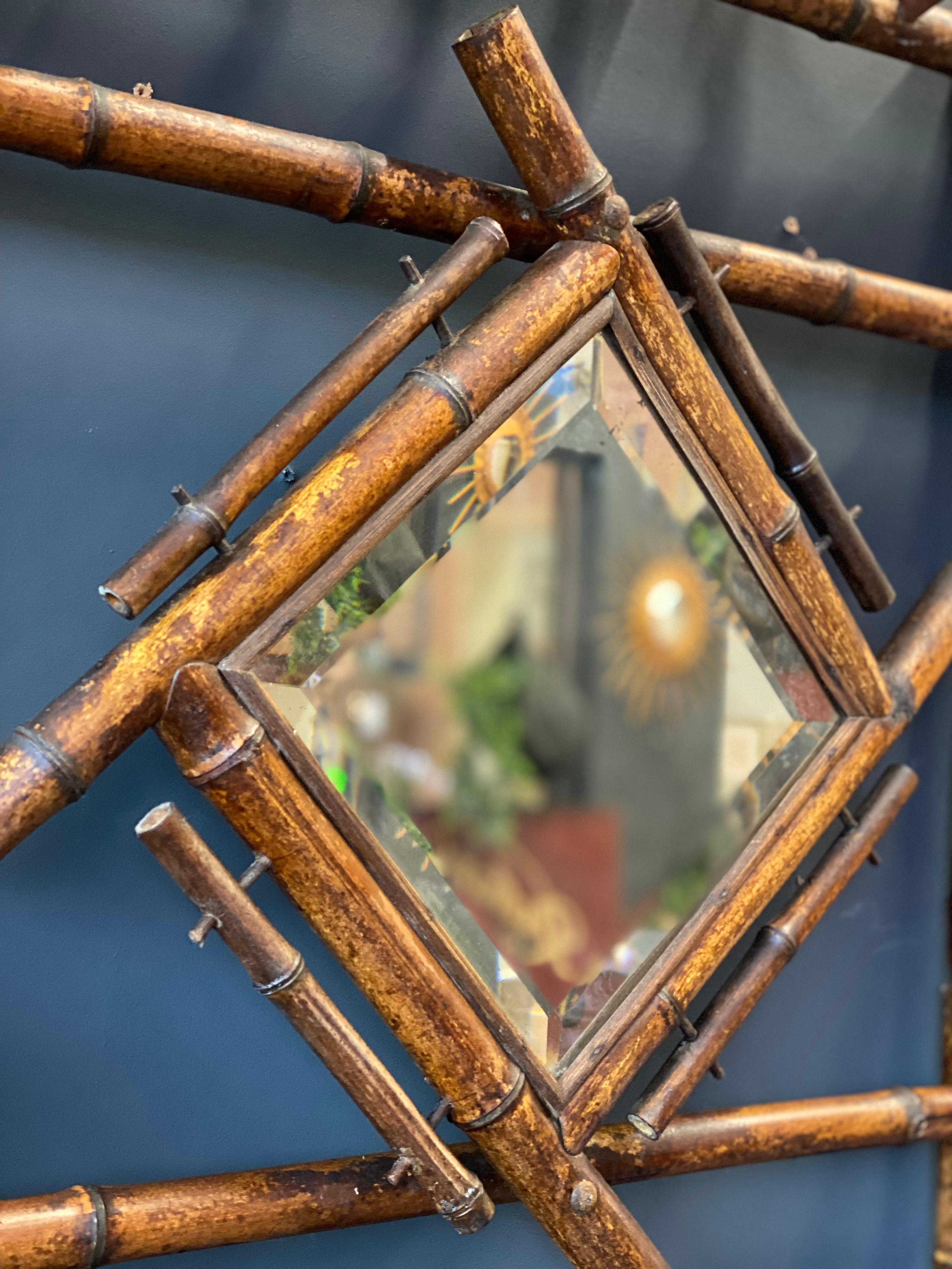 Unusual Brown Wardrobe Made of Bamboo and Rattan, Art Nouveau, Colonial Style 1