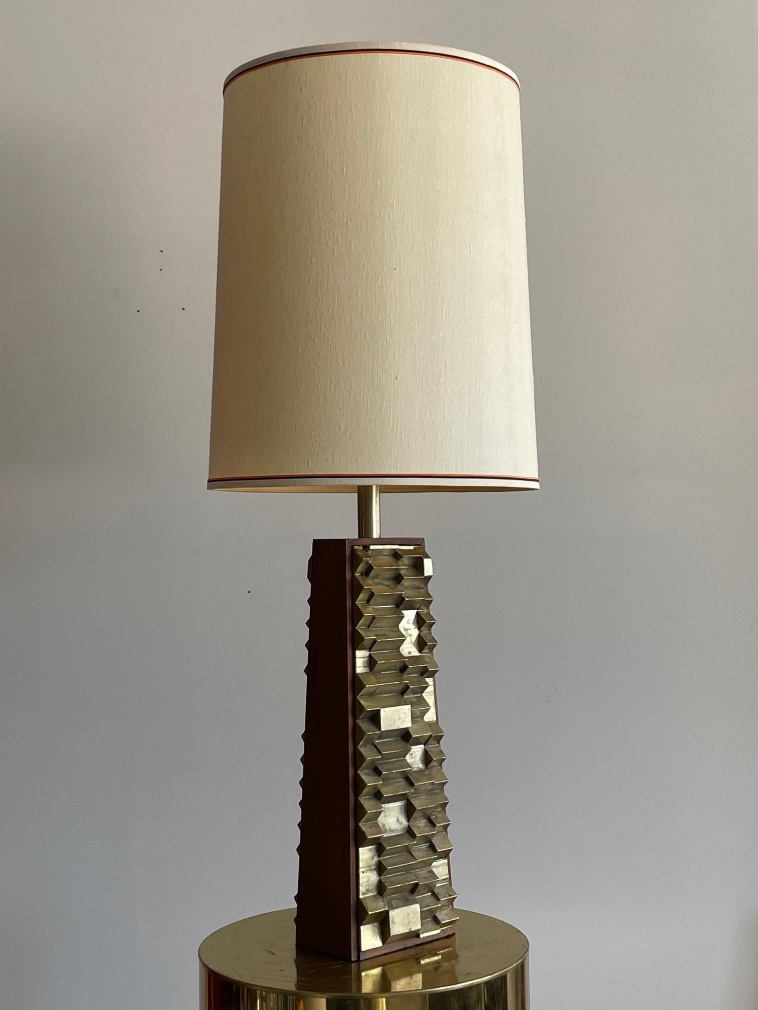 American Unusual Brutalist Table Lamp, circa 1960s