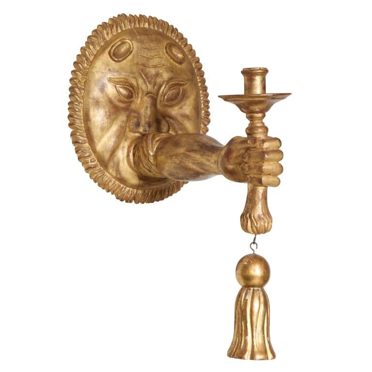 Unusual Carved Giltwood Sconce
