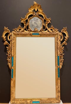 Unusual Carved Giltwood Venetian Rococo Mirror