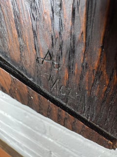 Unusual carved oak Modernist / Architectural Wall Hanging .signed dated 1962