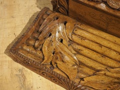 Unusual Carved Walnut Wood Inkwell from France, Circa 1880
