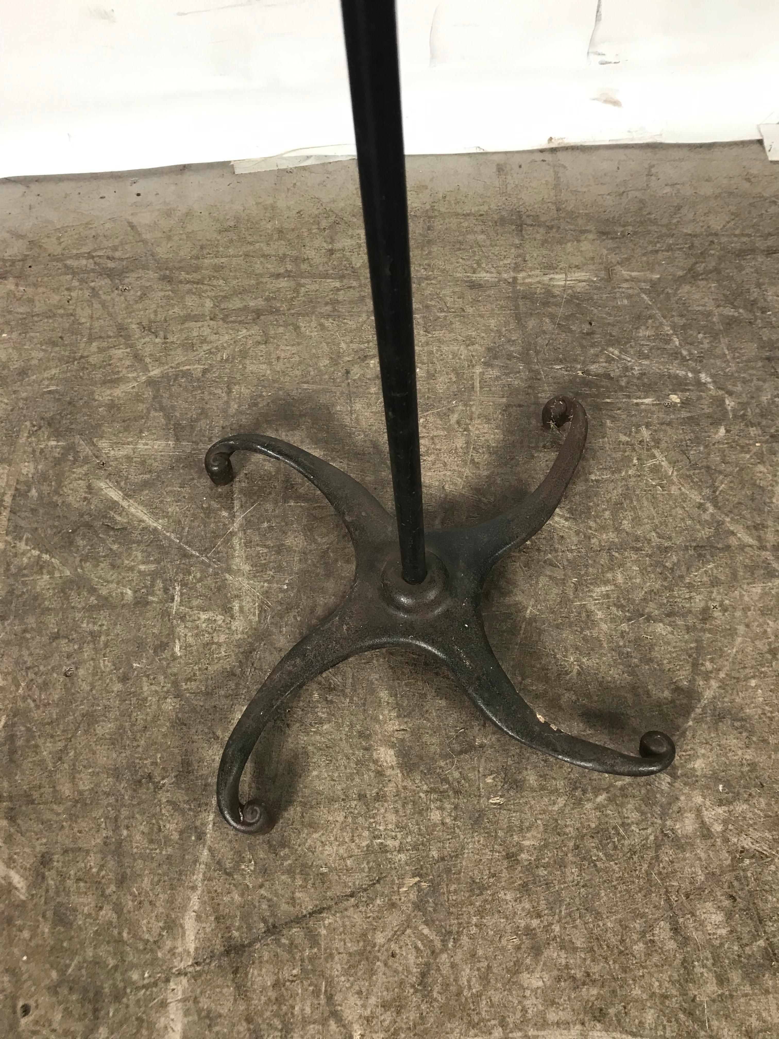 Unusual Cast Iron and Brass Goose-Neck Industrial Floor Lamp, by Hendryx For Sale 2