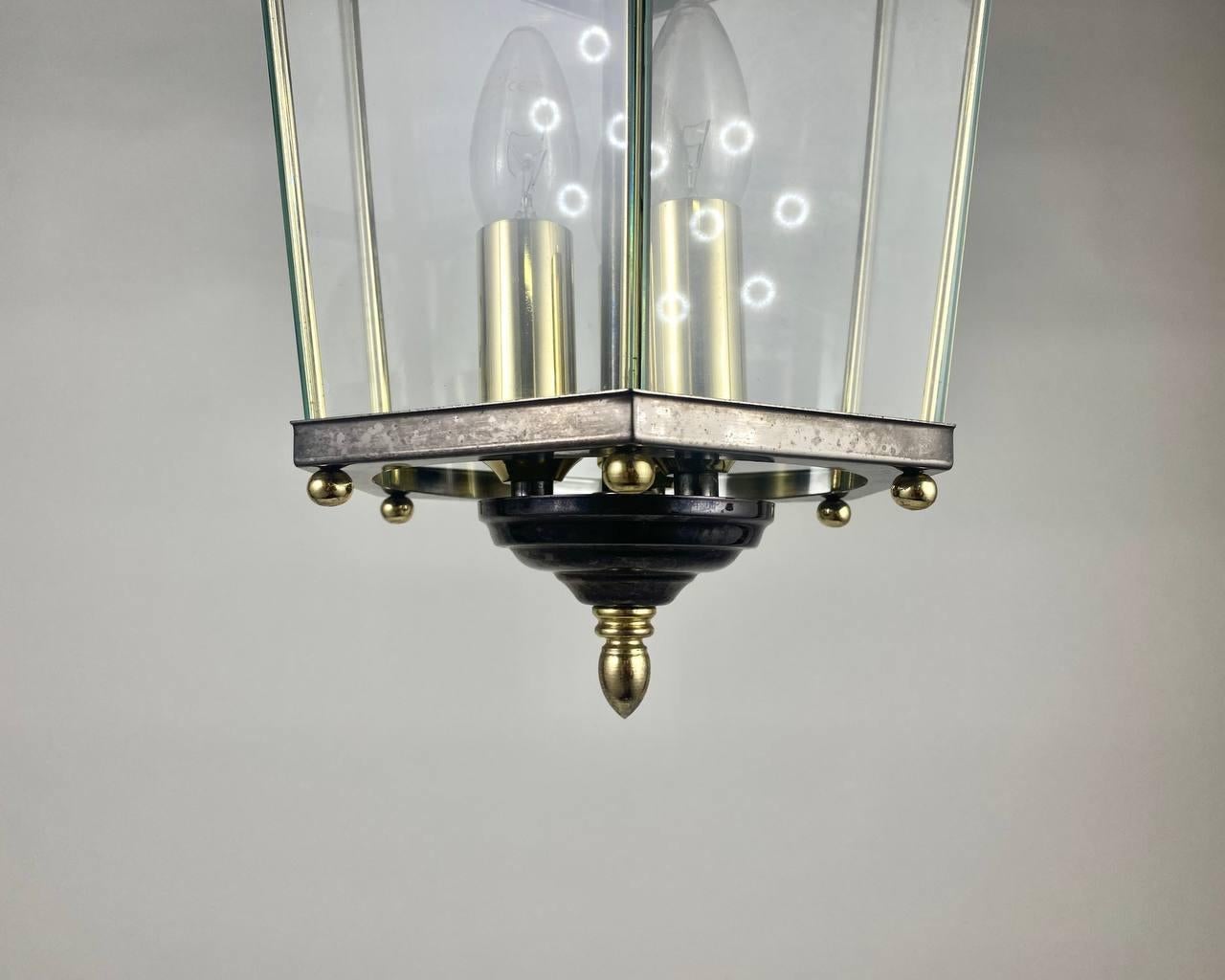 Unusual Ceiling Lantern/Chandelier by Massive, Belgium, Vintage In Good Condition For Sale In Bastogne, BE