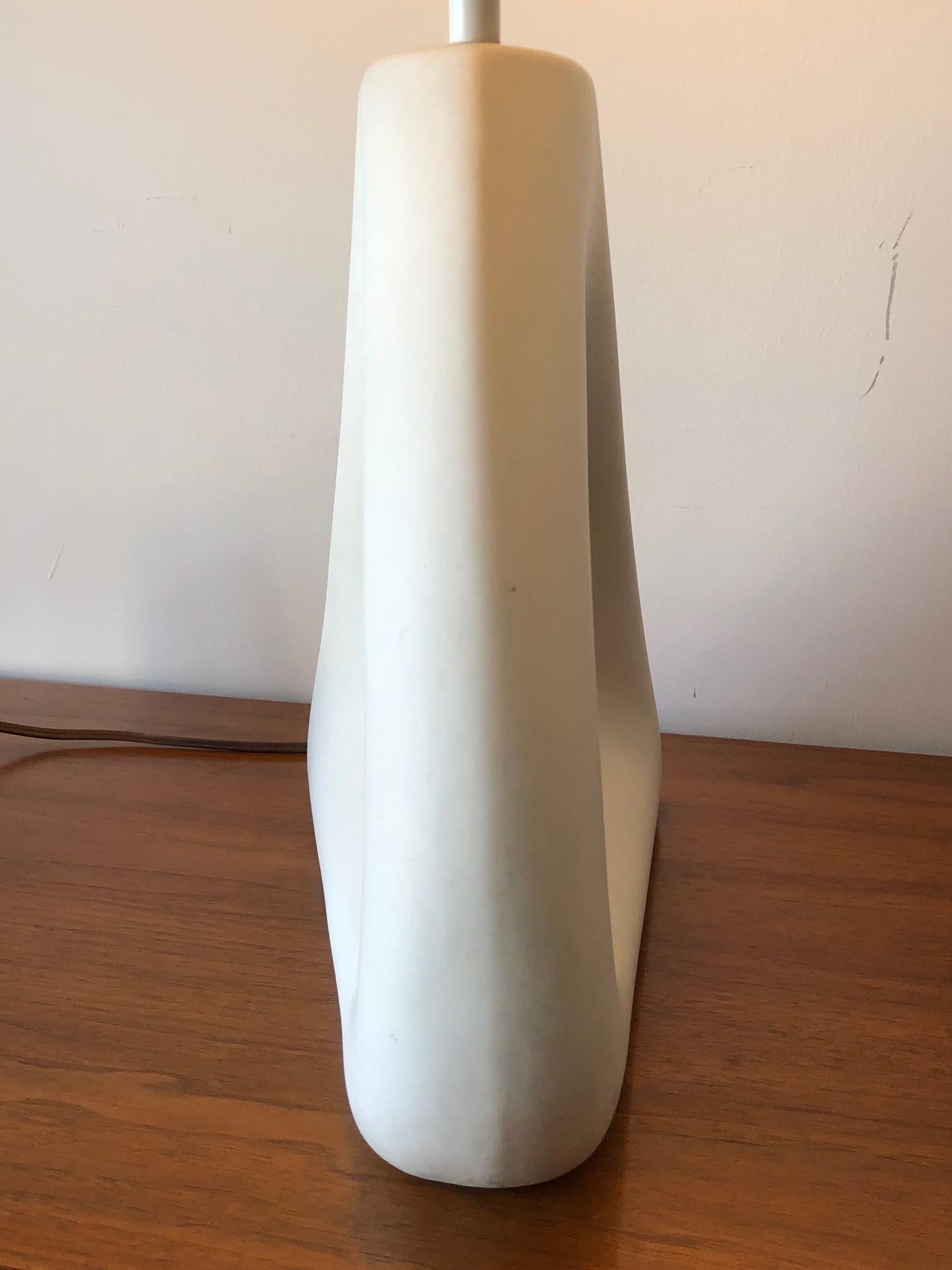 Unusual Ceramic Biomorphic Lamp With Original Shade For Sale 2