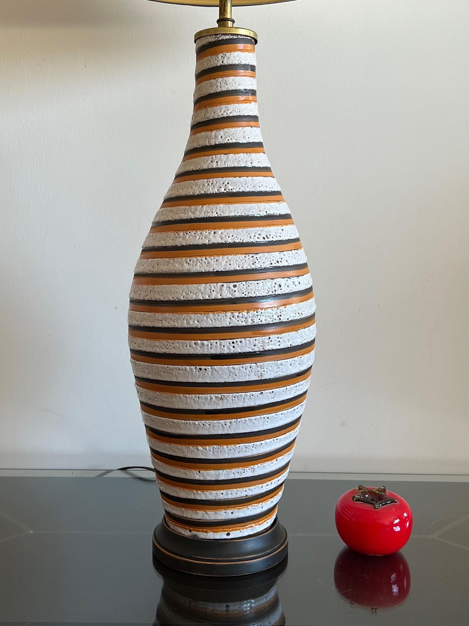 Mid-20th Century Unusual Ceramic Lamp by Bitossi For Sale