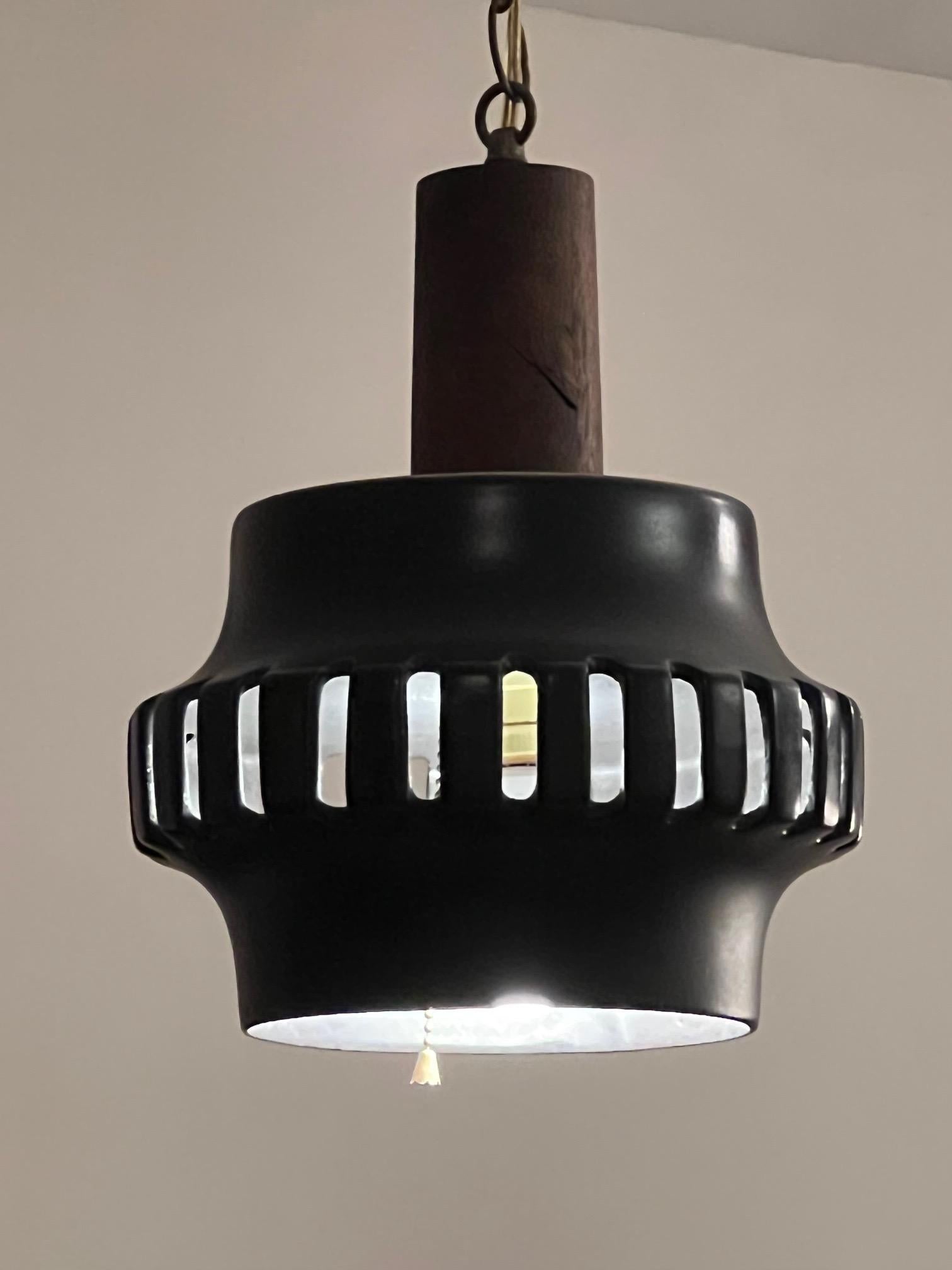 Lampe à suspension en céramique inhabituelle de Martz en vente 1