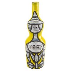 Unusual Ceramic "Whisky" Bottle Signed Roger Capron, Vallauris 1950s