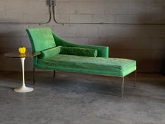 An Elegant Harvey Probber Chaise with Brass Frame