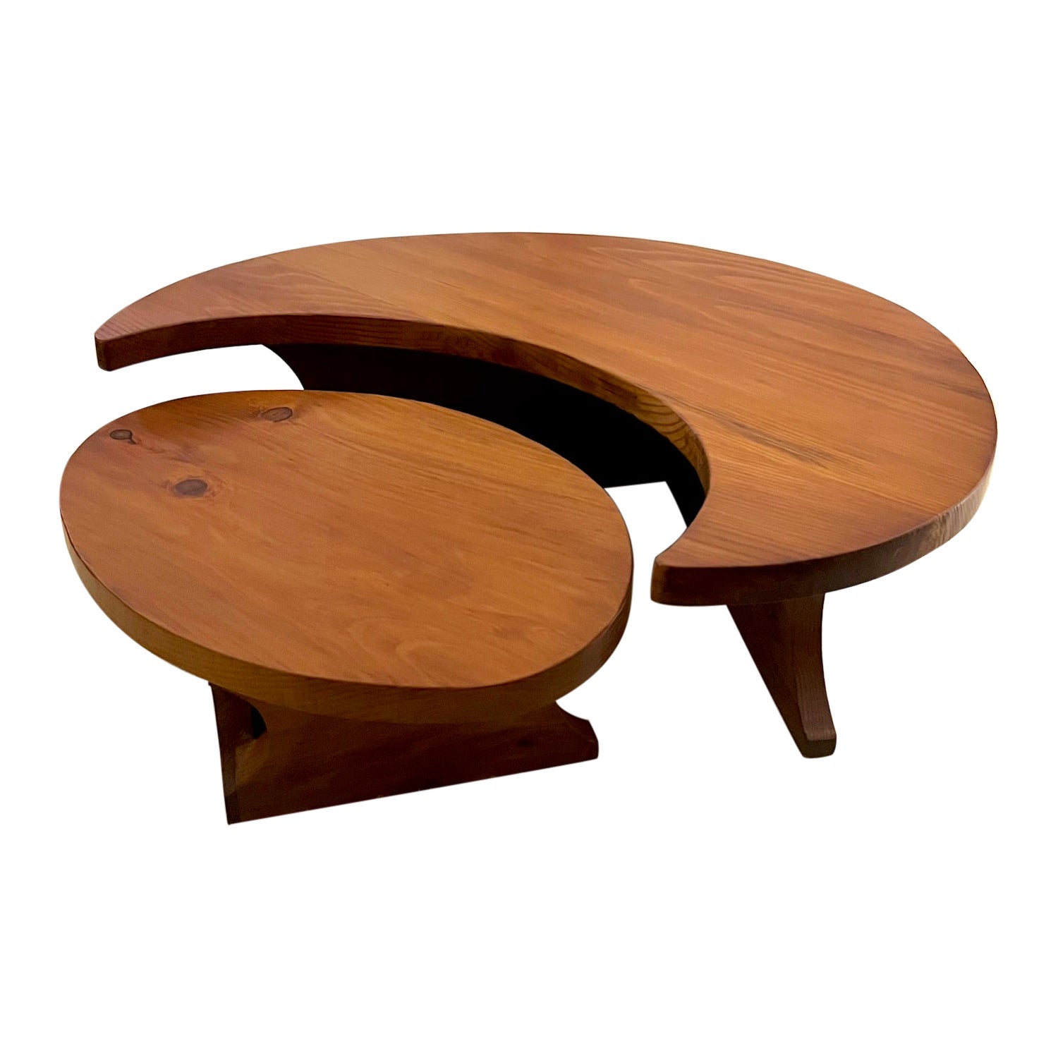 Unusual " Chalet"  pinewood coffee table in 2 pieces For Sale