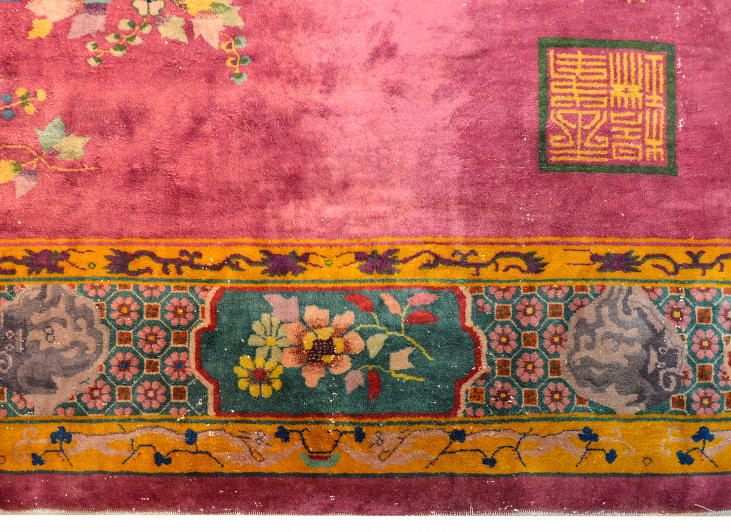 Unusual Chinese Art Deco Rug For Sale 2