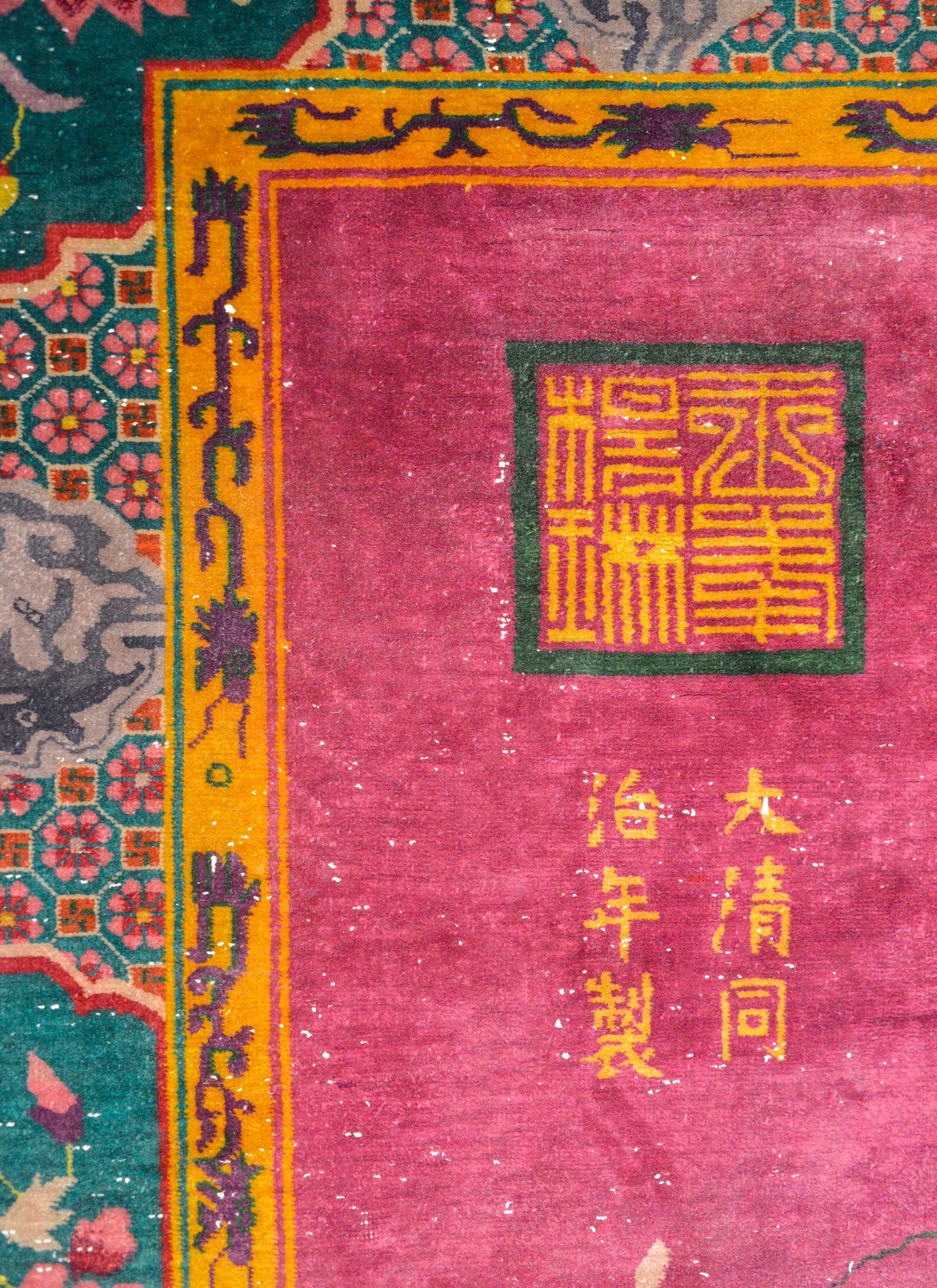 Ungewöhnlicher chinesischer Art-Déco-Teppich im Angebot 1