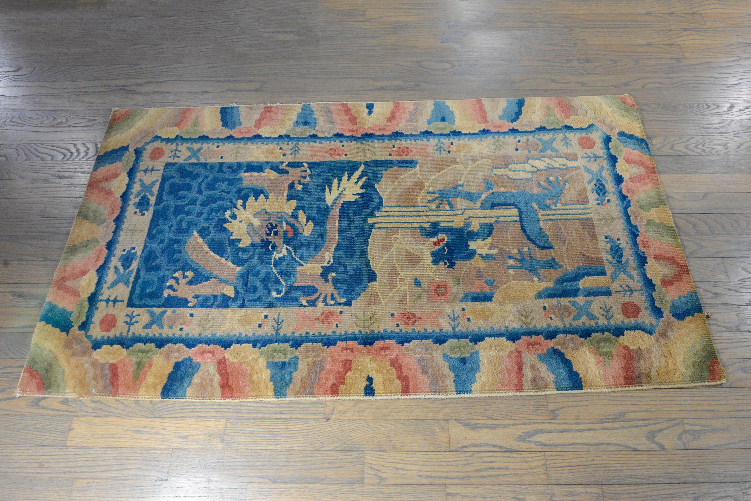Unusual Chinese Art Deco Rug For Sale 3