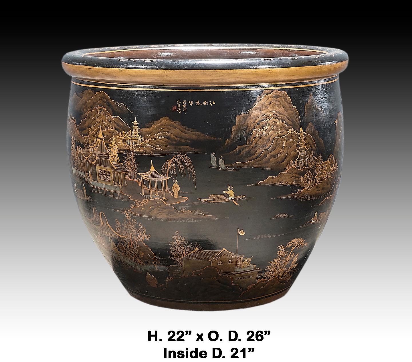 Chinese Black Planter
H. 22