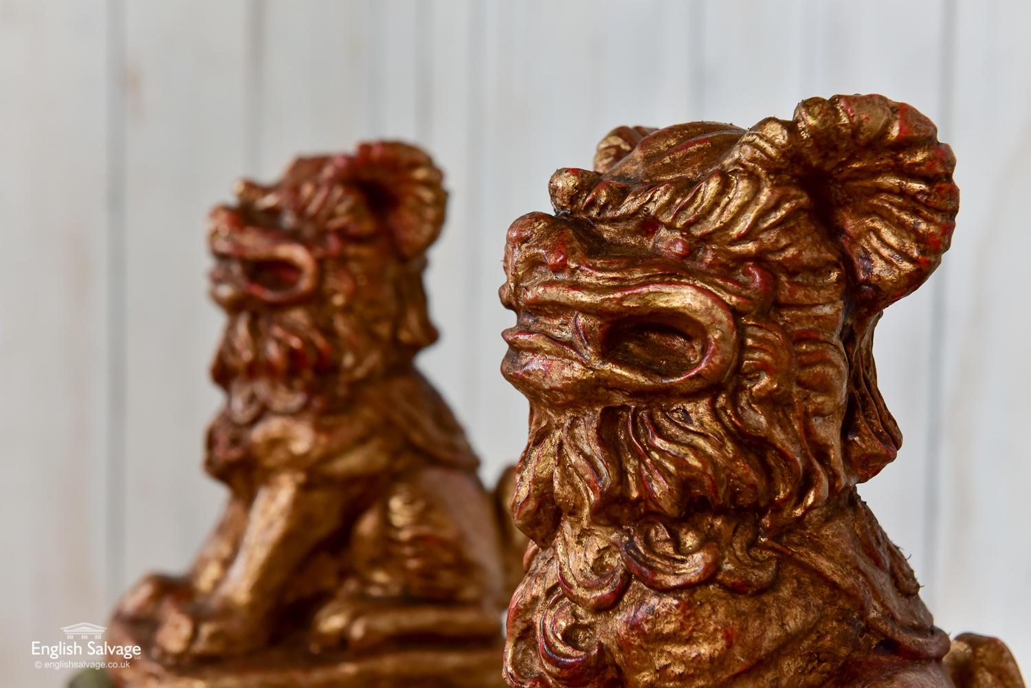 European Unusual Chinese Guardian Lions or Foo Dogs, 20th Century For Sale