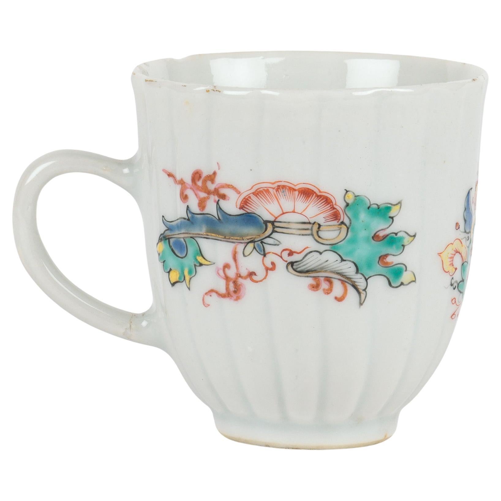 Unusual Chinese Yongzheng Hand Painted Porcelain Teacup For Sale