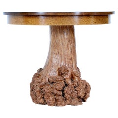 Unusual Circular Occasional Table with Burr Root Base