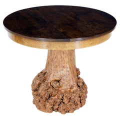 Unusual Circular Occasional Table with Burr Root Base