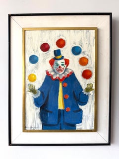 Pintura inusual de un payaso por Jane Shriberg 1963