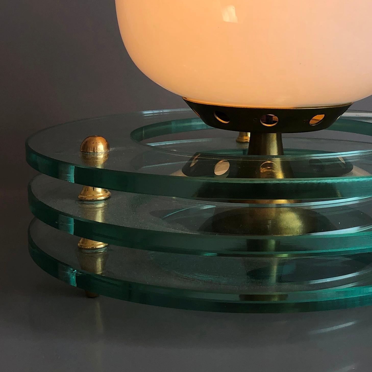 Unusual Cocoon Opaline Glass Table Lamp, Italy, 1970s For Sale 3