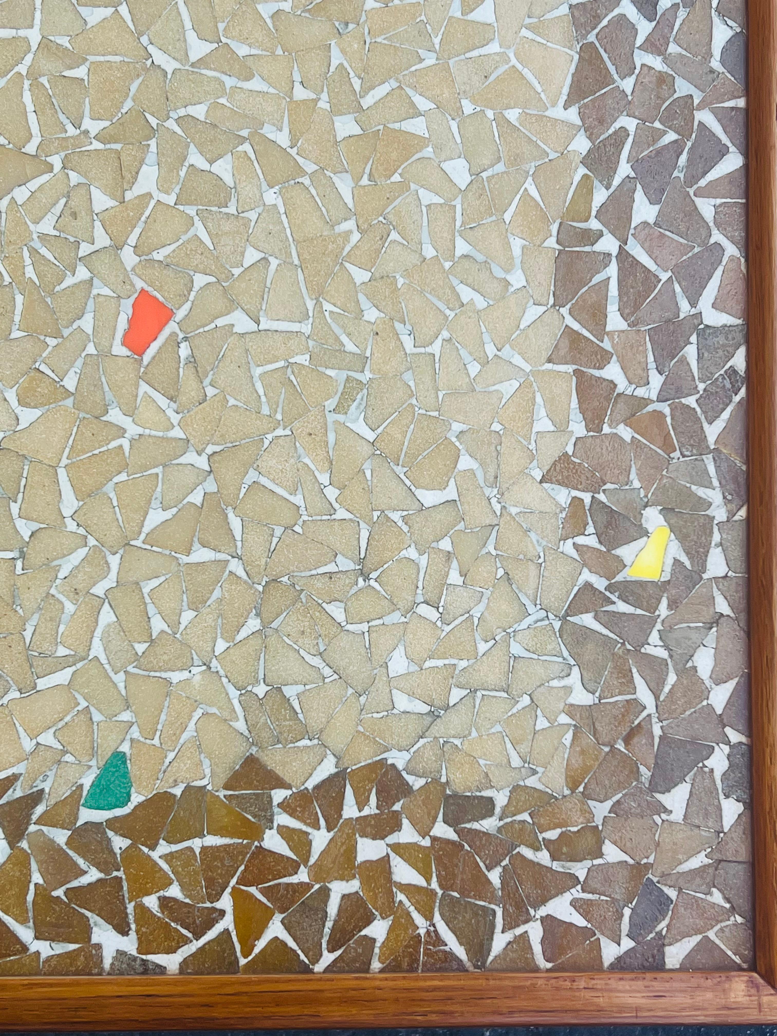 Unusual Coffee Table Ca' 1950's With A Mosaic Tile Top For Sale 4