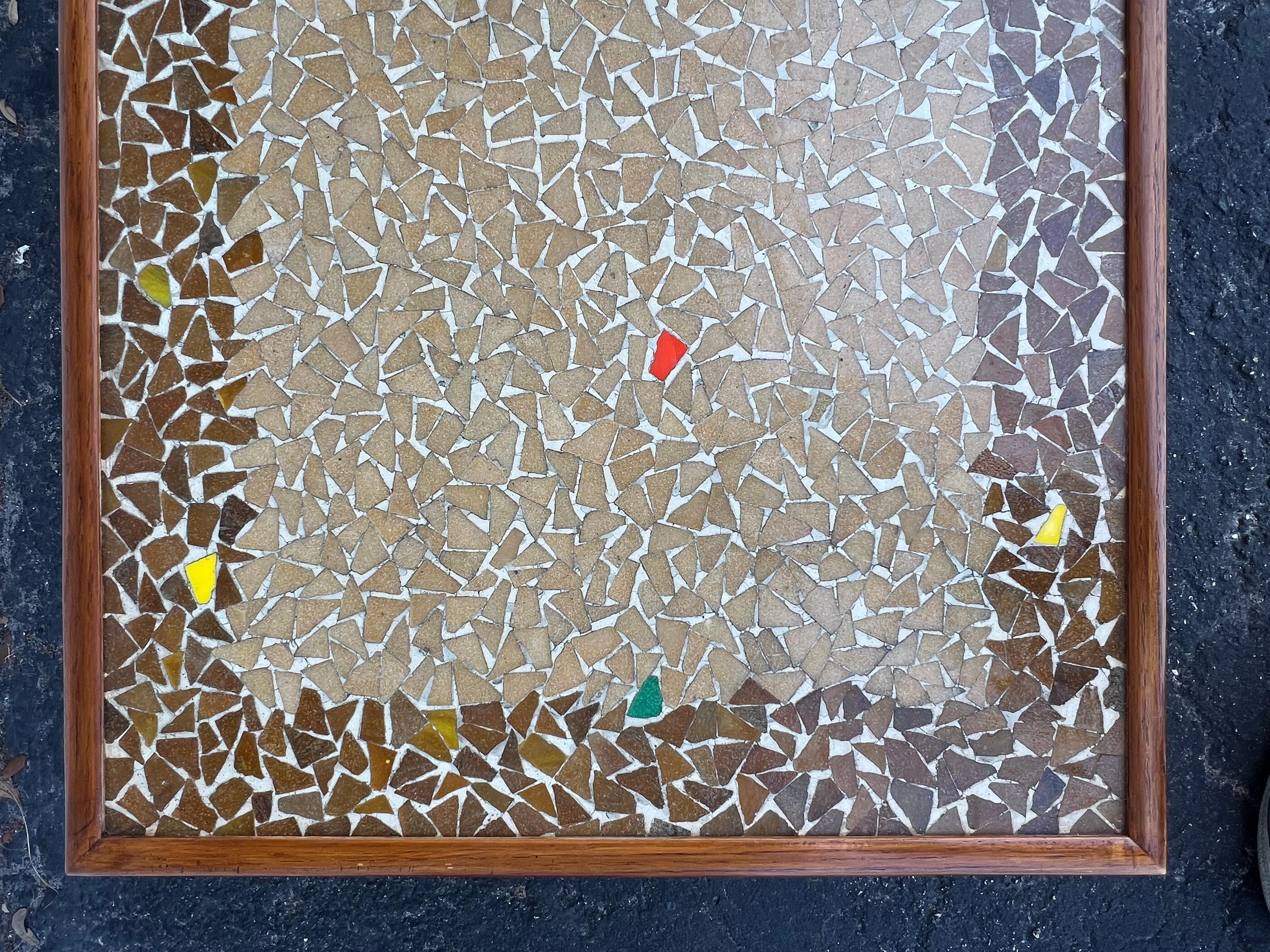 Unusual Coffee Table Ca' 1950's With A Mosaic Tile Top For Sale 7