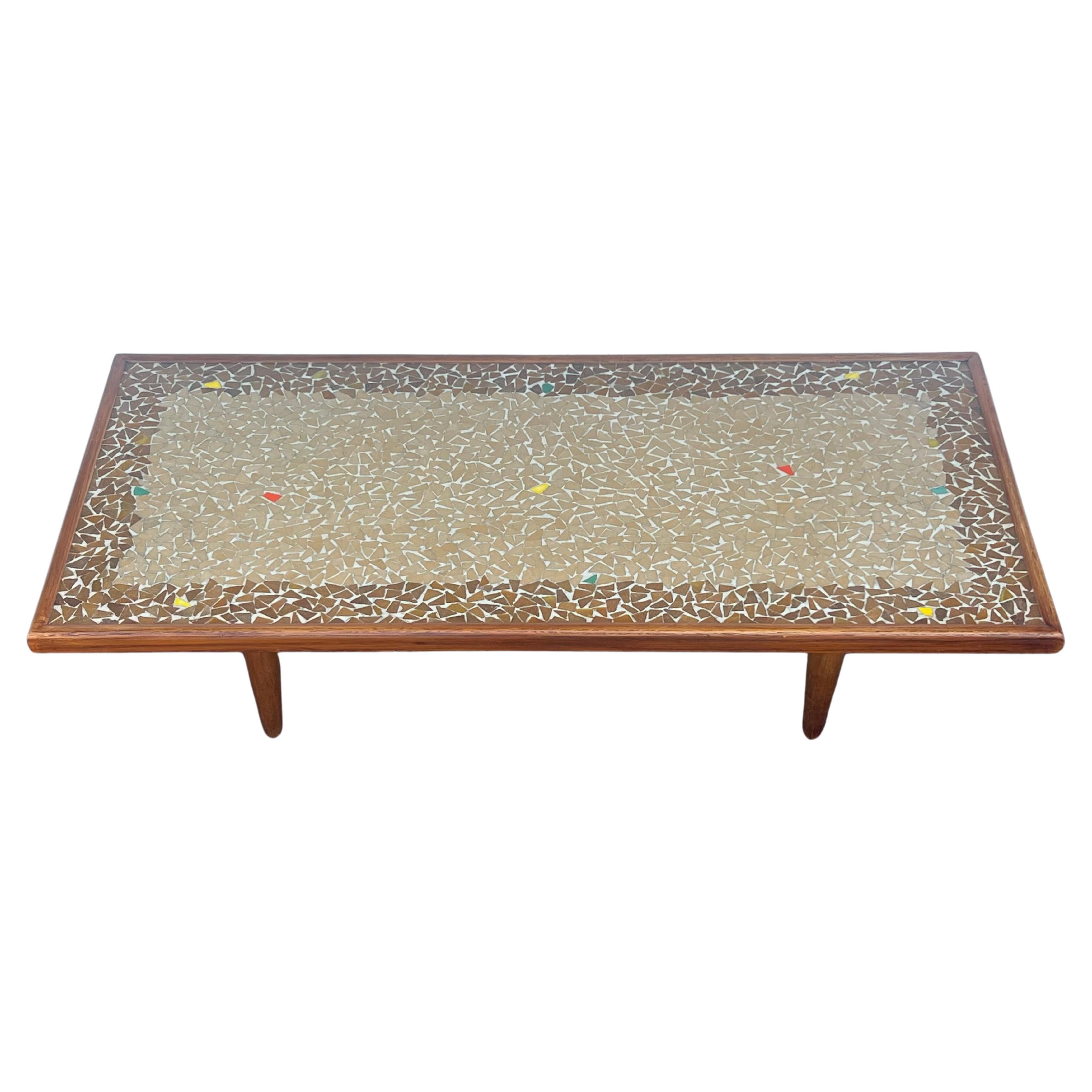 Unusual Coffee Table Ca' 1950's With A Mosaic Tile Top
