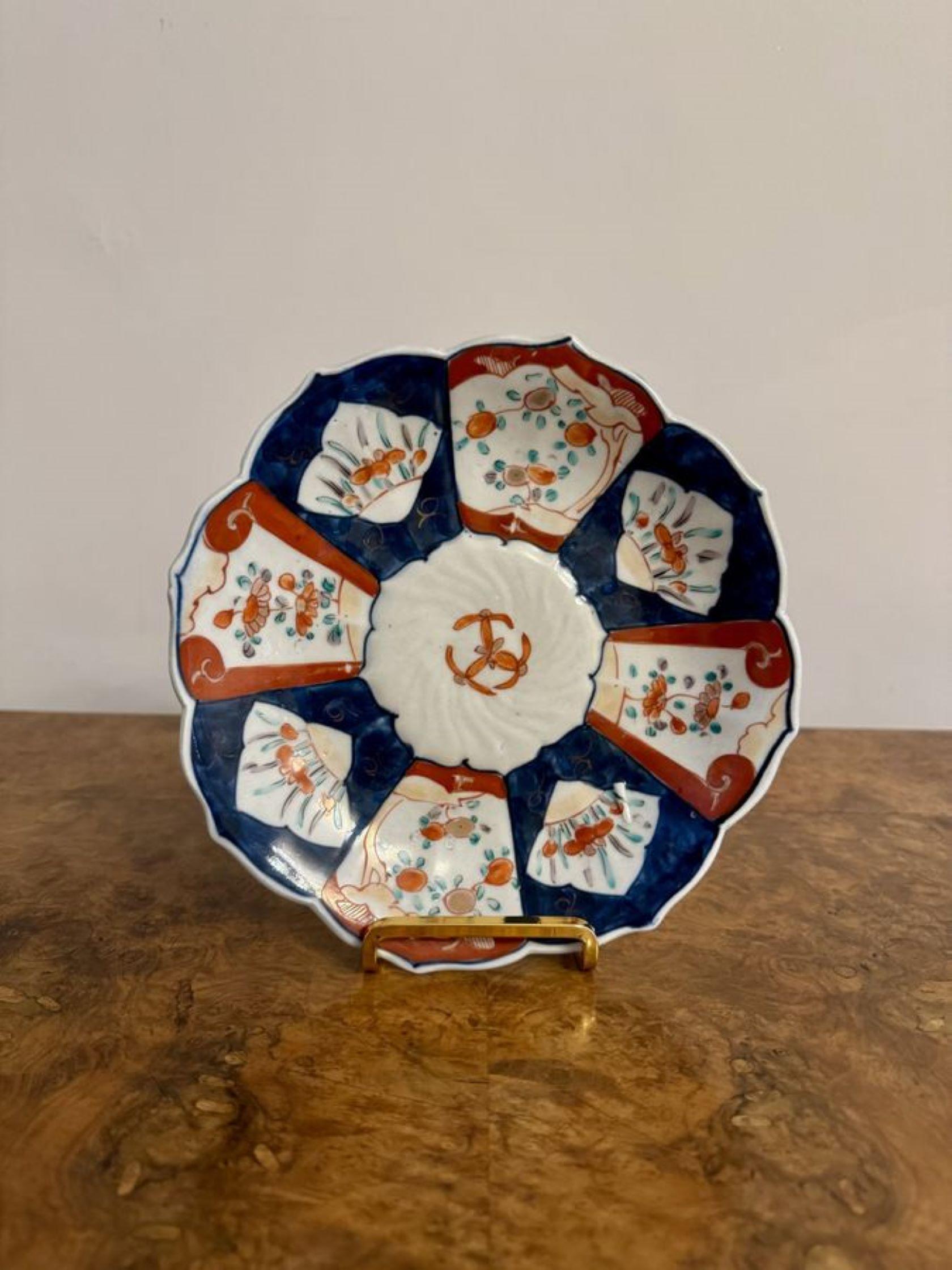 Ceramica Insolita collezione di cinque antichi piatti imari giapponesi in vendita